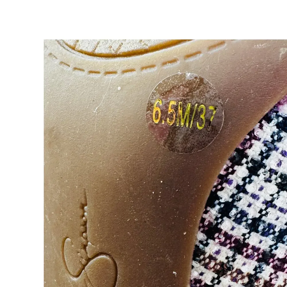 Jessica Simpson Nettles Plaid Preppy Sparkle Rhinestone Pumps Women's Size 6.5